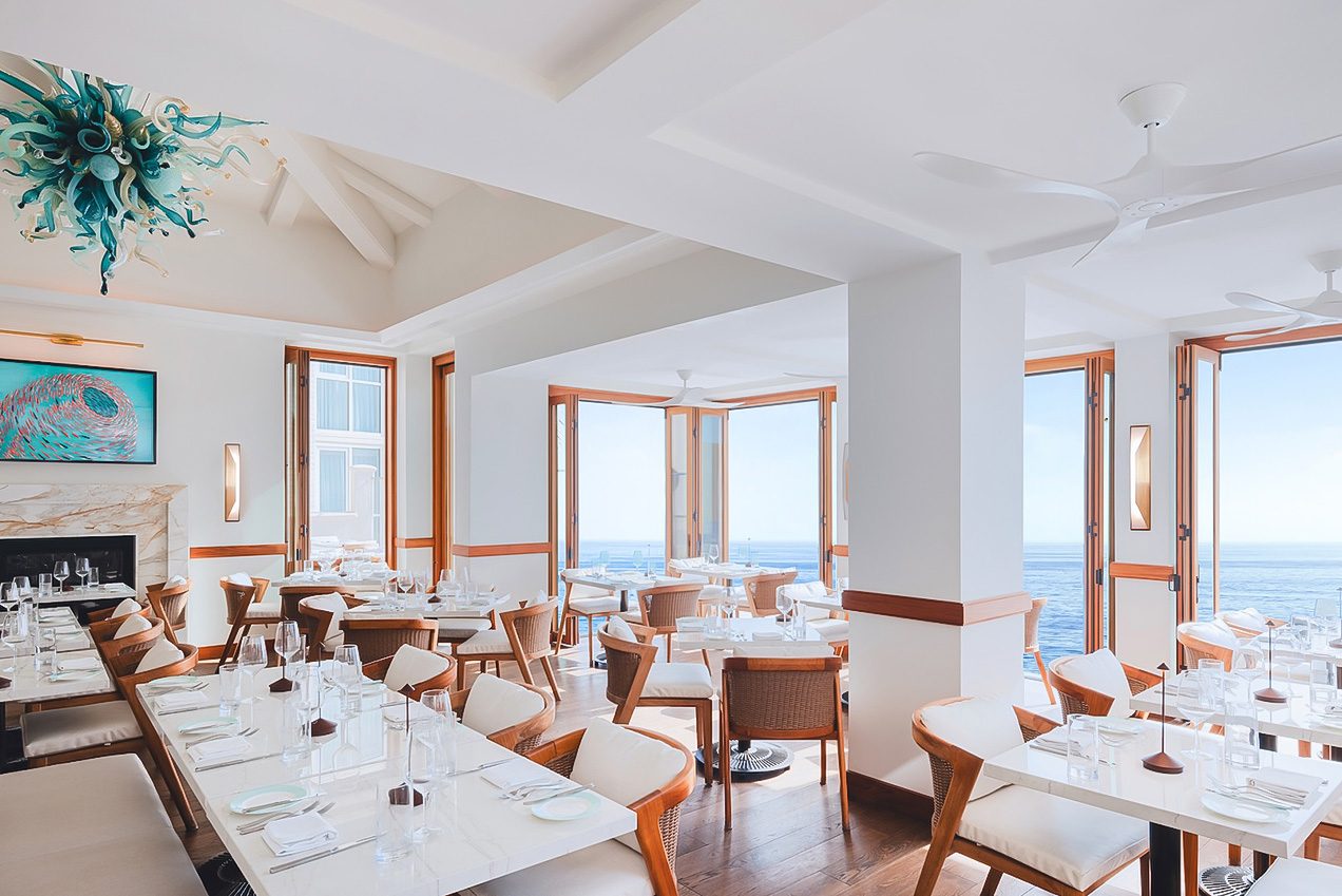 a room with tables and chairs