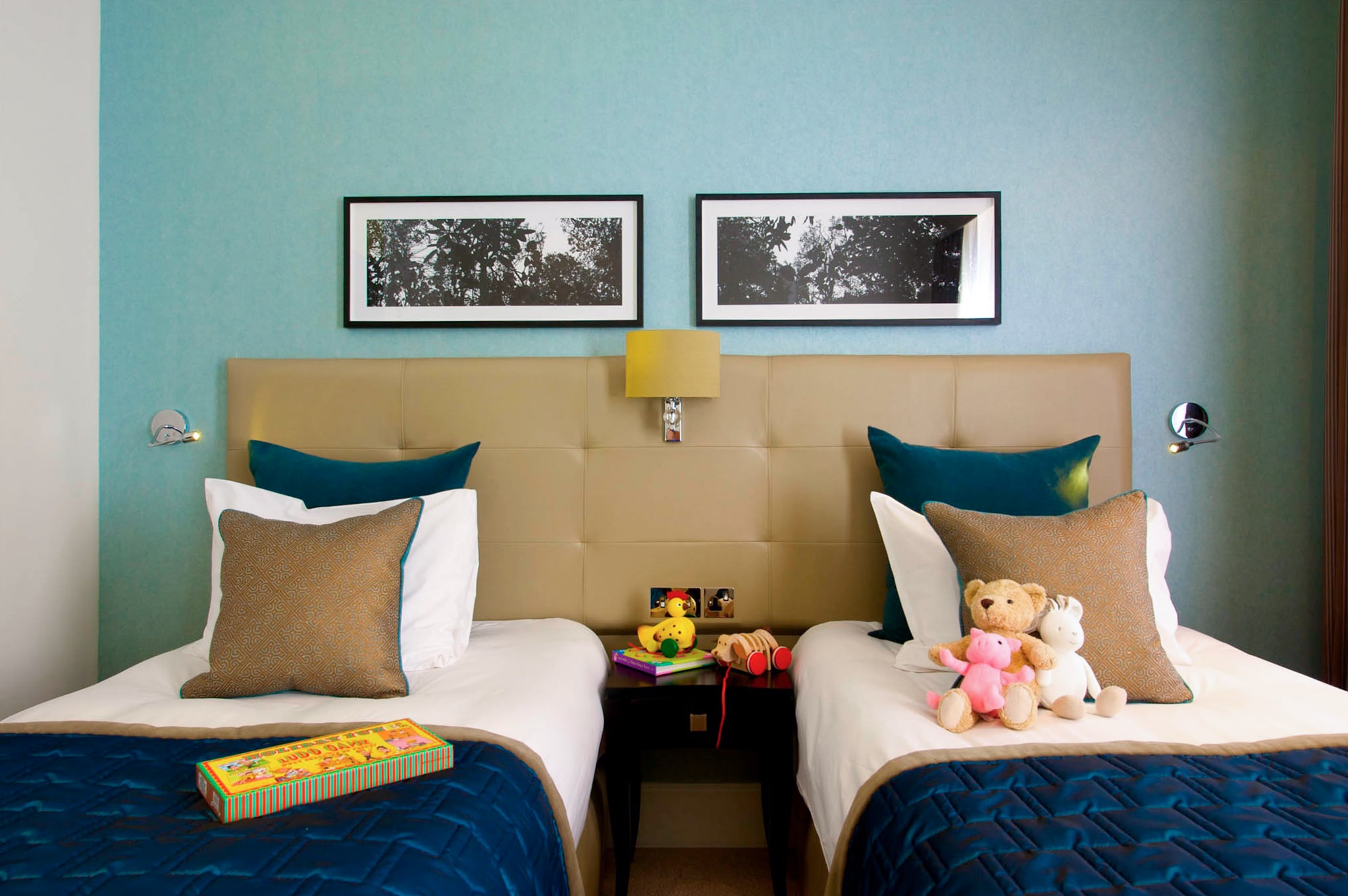 a room with two beds