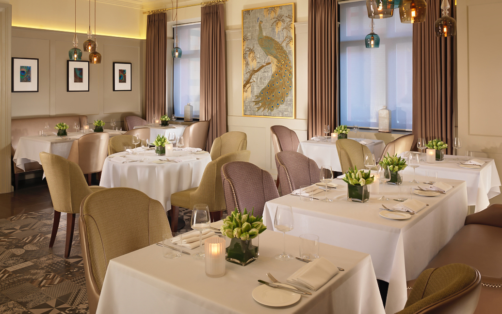 a room with tables and chairs