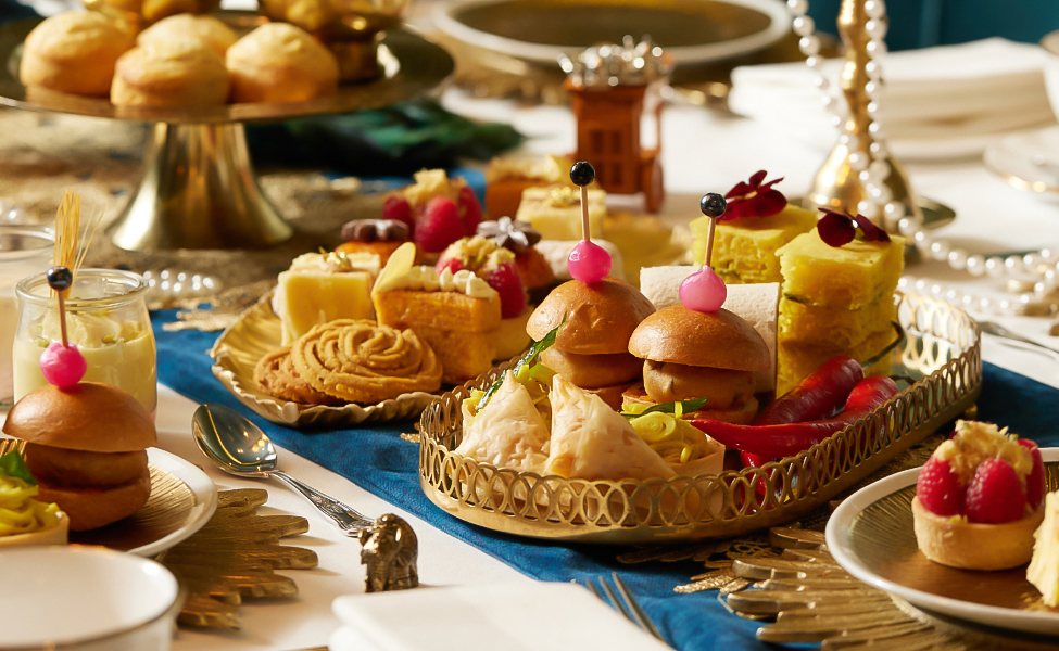a table with food on it