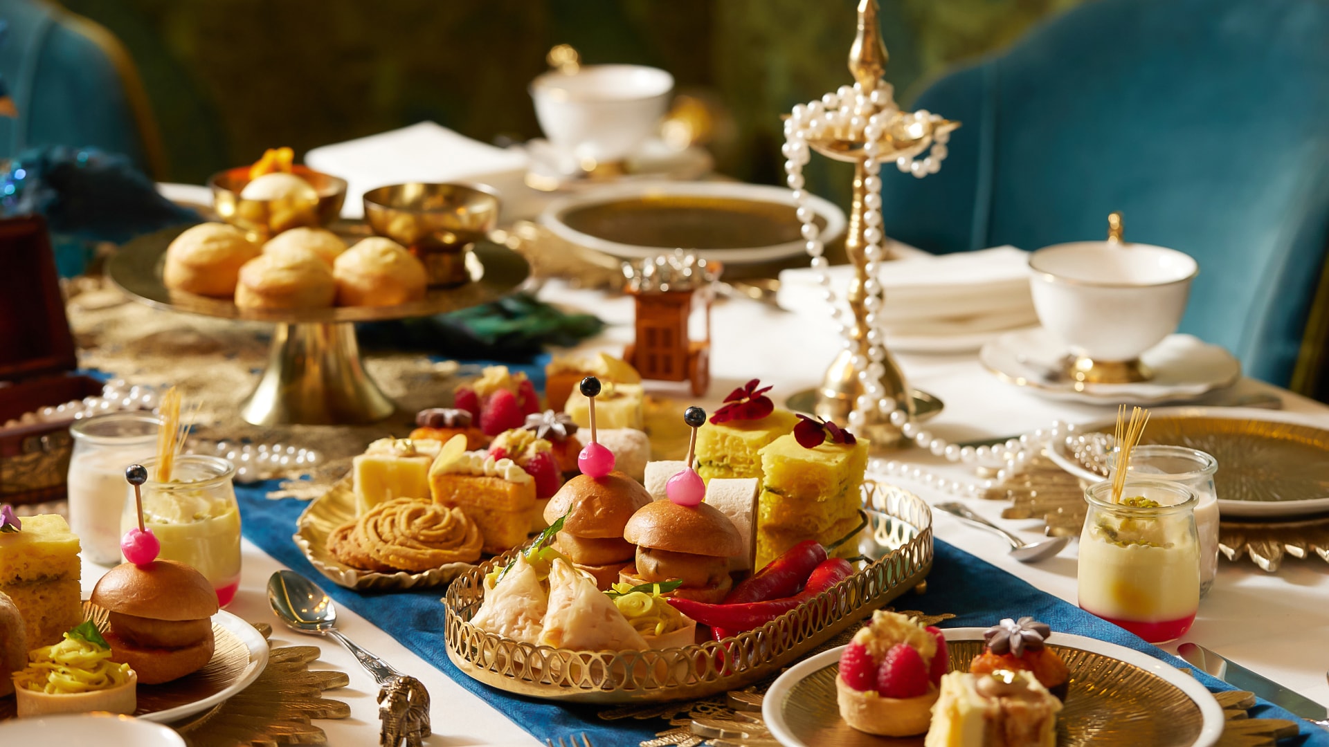 a table with food on it