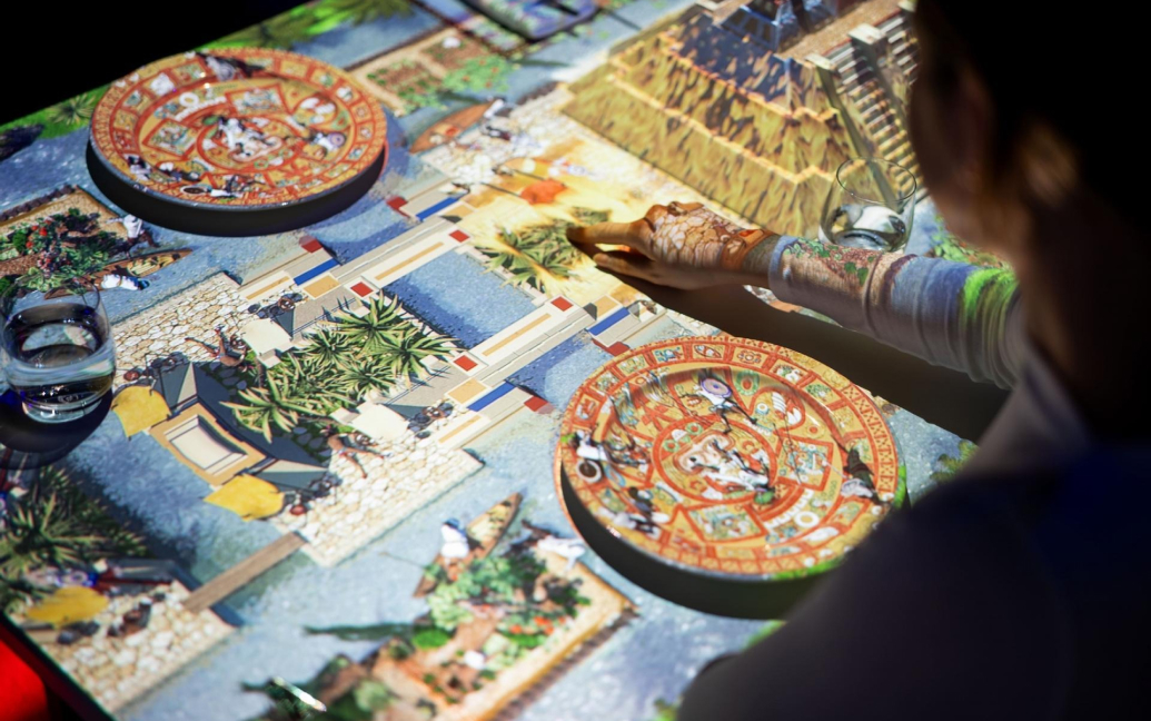 a person playing a board game