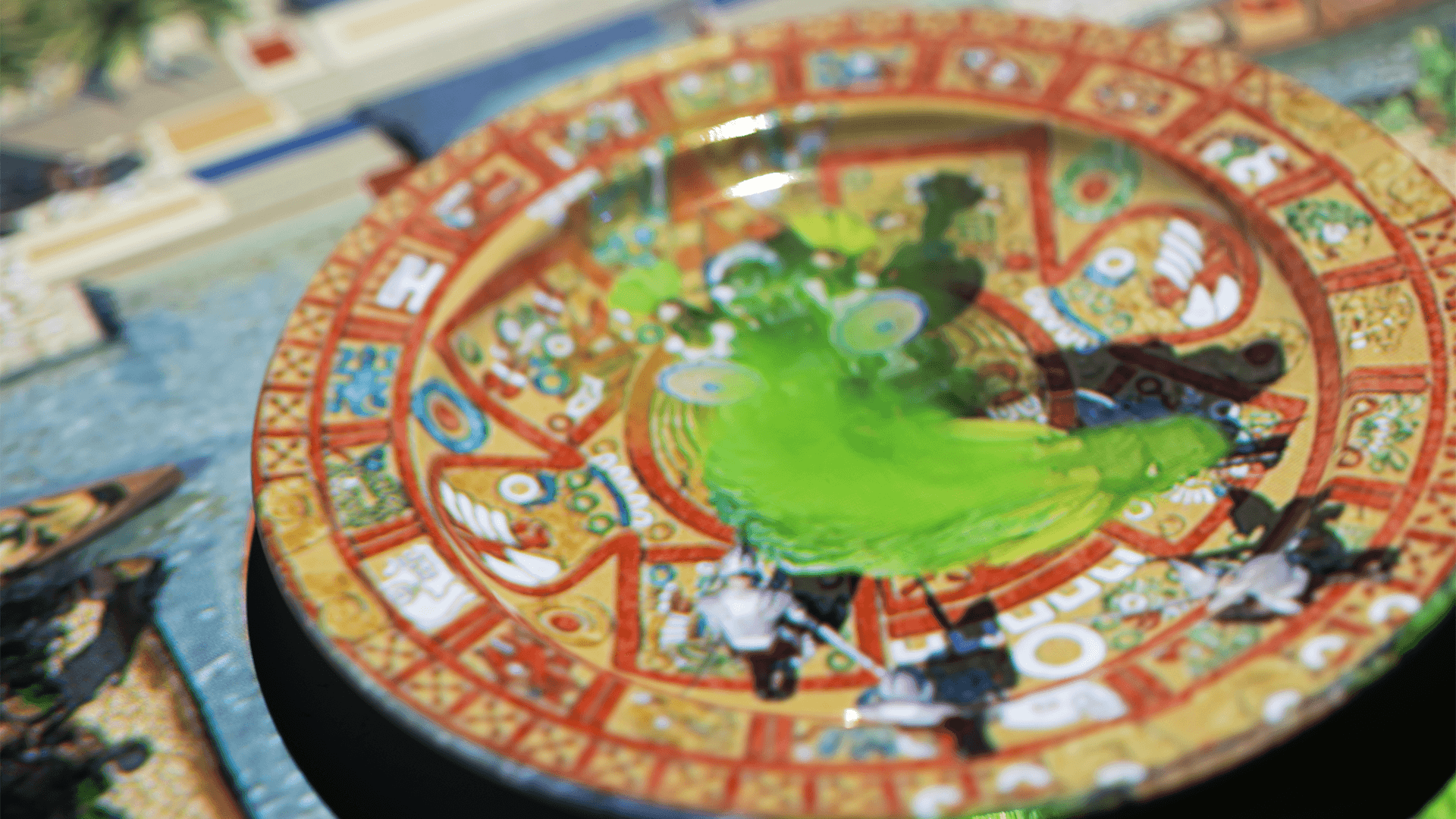 a close up of a plate