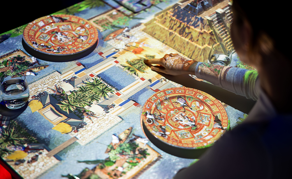 a person playing a board game