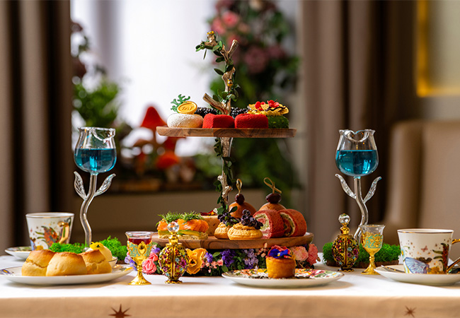 a table with food on it