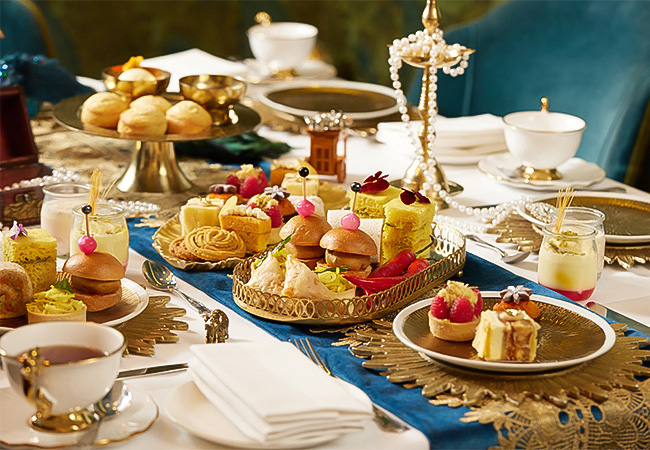 a table with food on it
