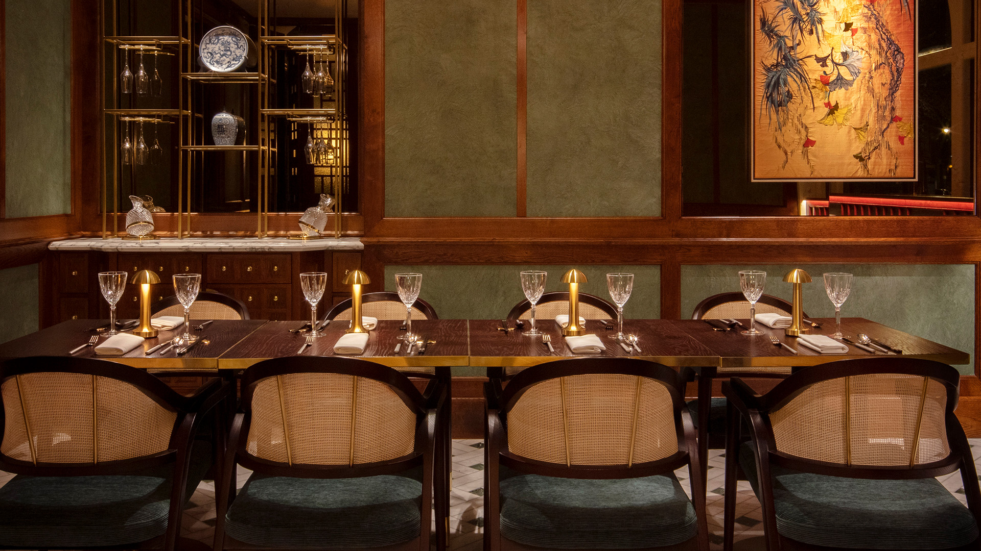 a table set for a dinner