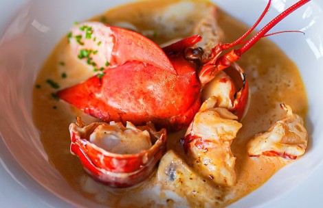 a lobster in a bowl