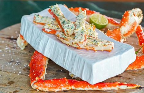a crab legs on a block
