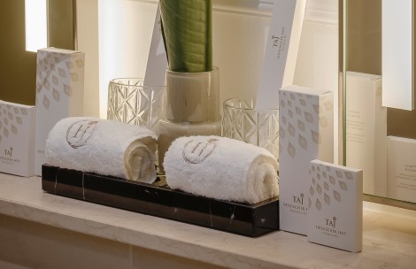 a white towels on a shelf