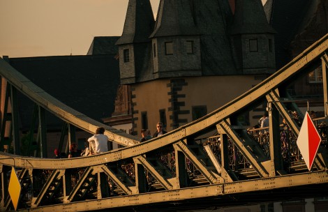a bridge with people walking on it