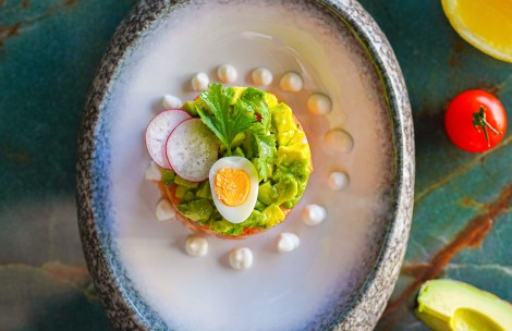 a plate of food on a table