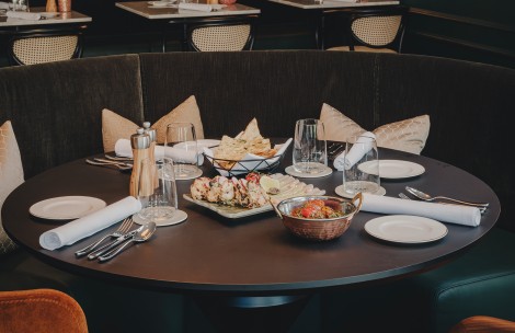 a table with food on it