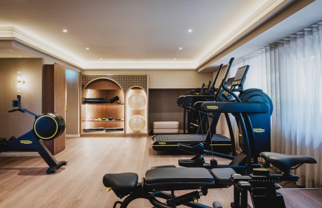 a room with exercise equipment