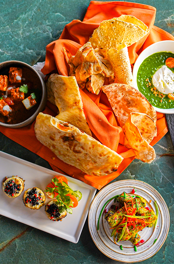 a table with food on it