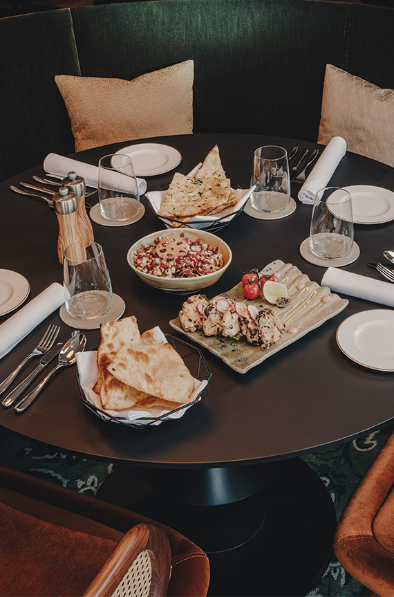 a table with food on it