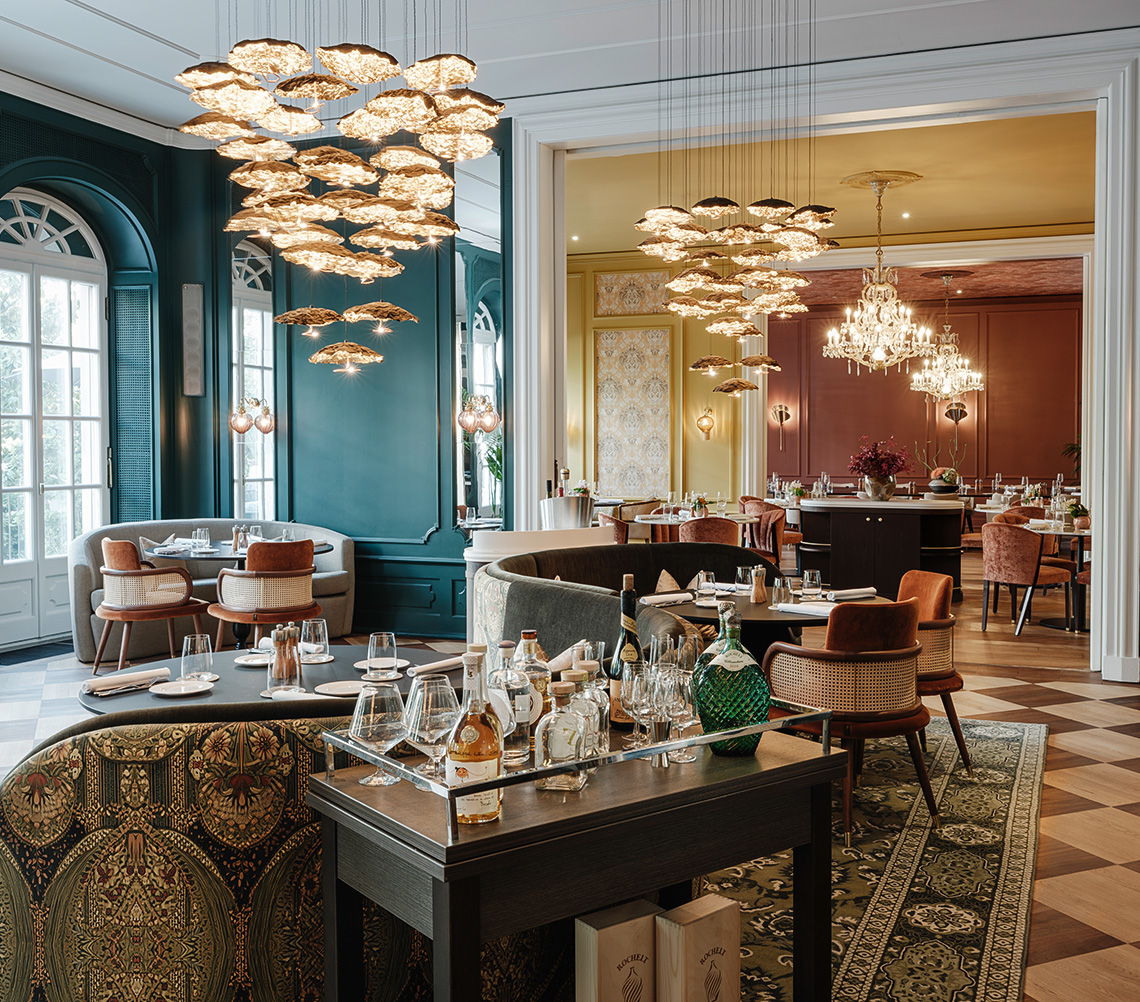 a restaurant with tables and chairs
