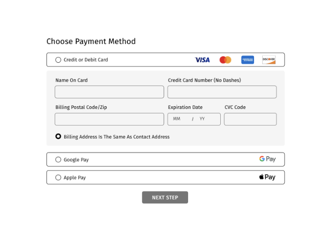 a screen shot of a credit card