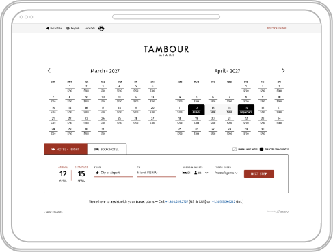 booking engine screenshot