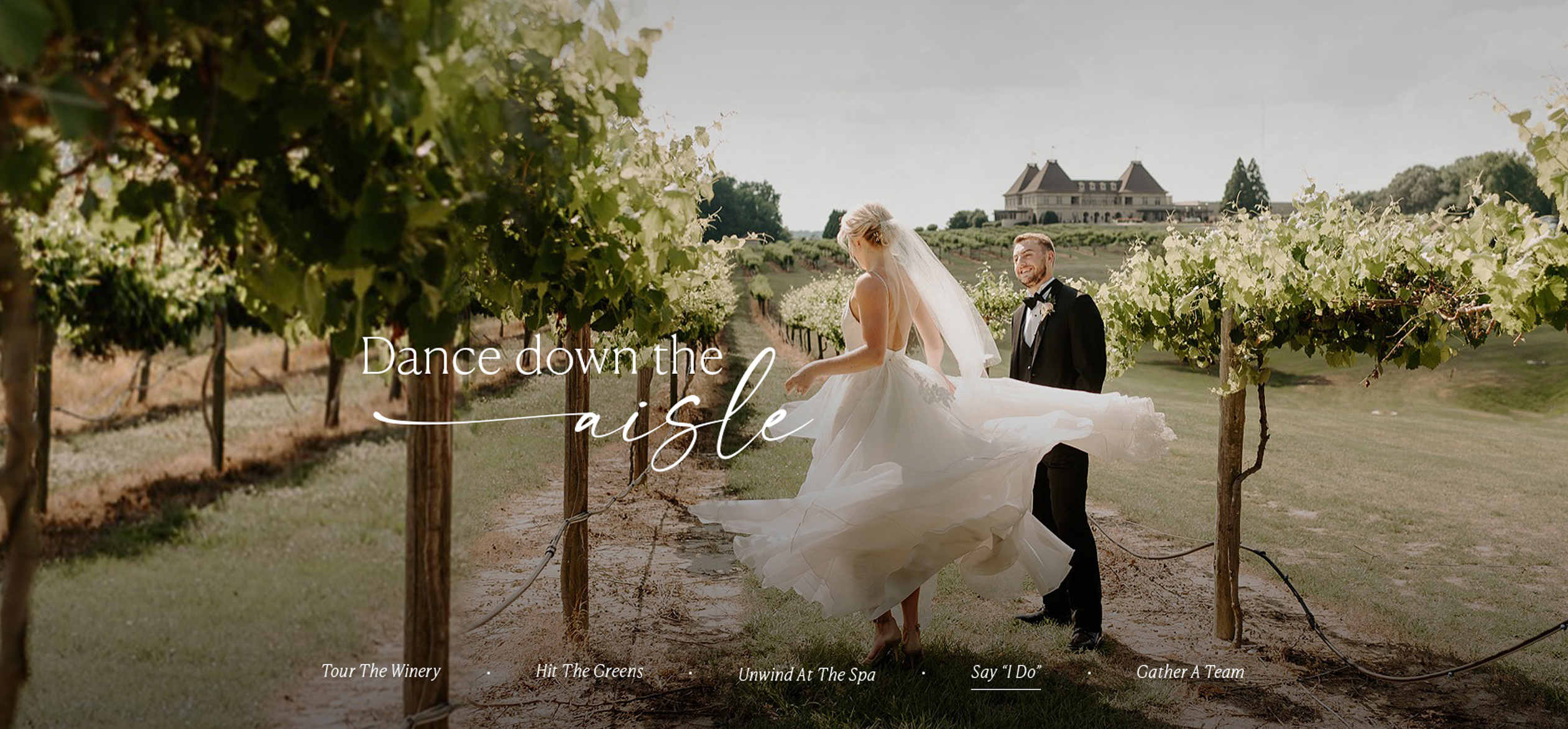 a man and woman in a wedding dress