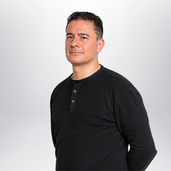 a man in a black shirt