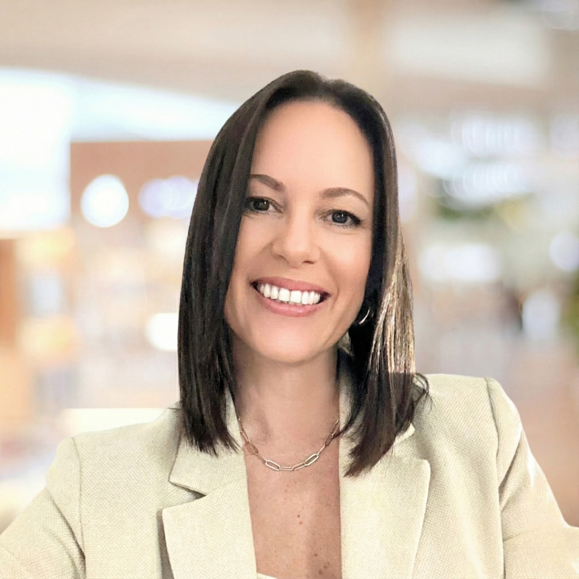 a woman smiling at camera