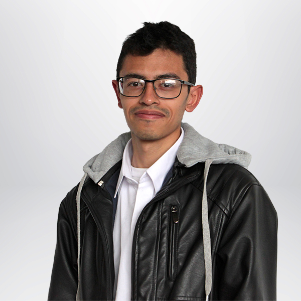 a man wearing glasses and a black jacket