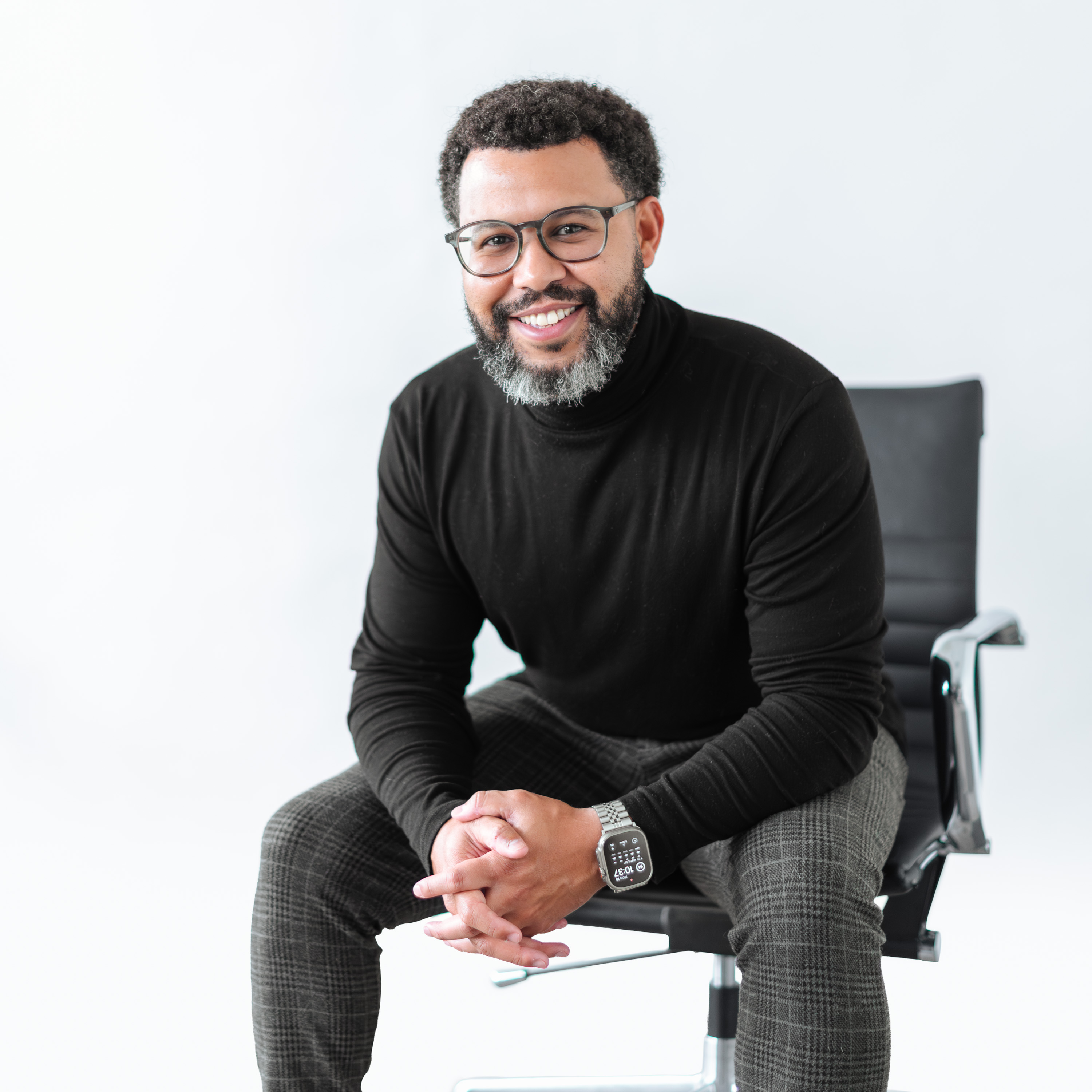 a man sitting in a chair