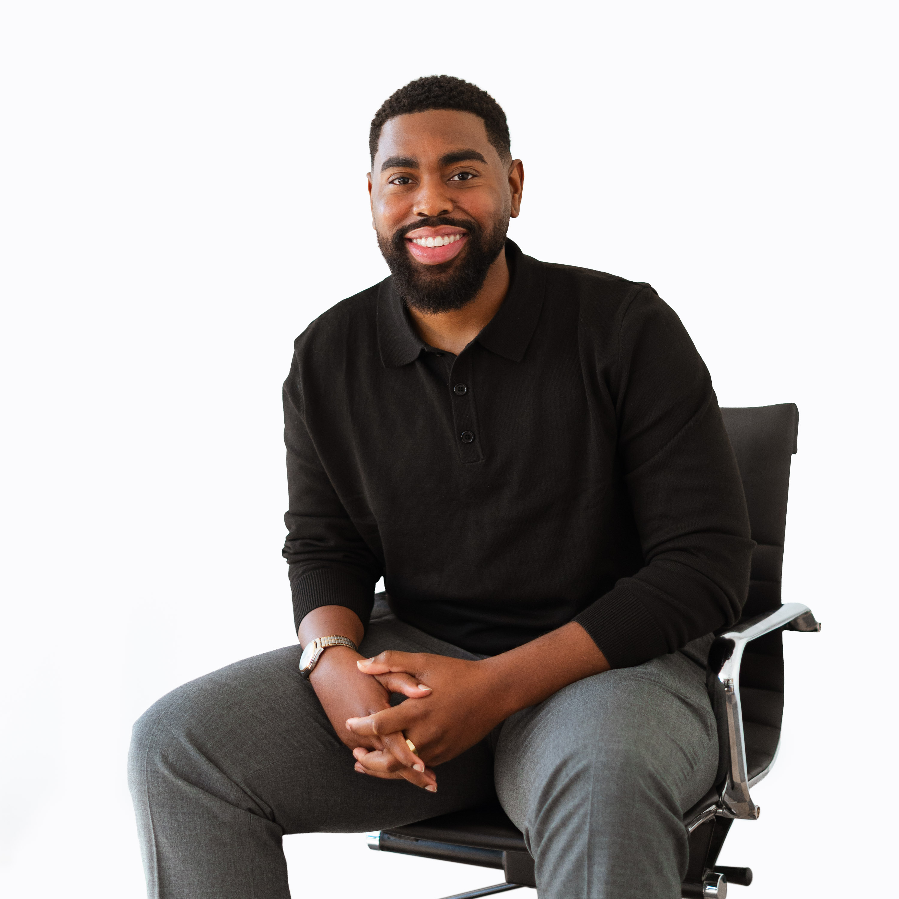 a man sitting in a chair