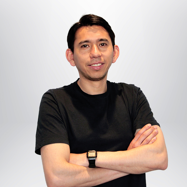 a man in a black shirt
