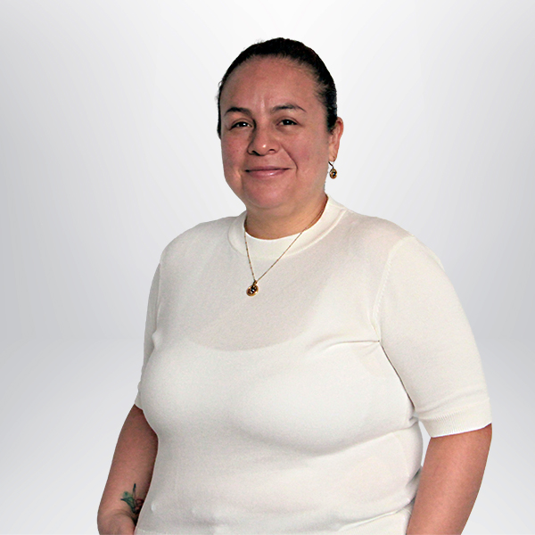 a woman in a white shirt