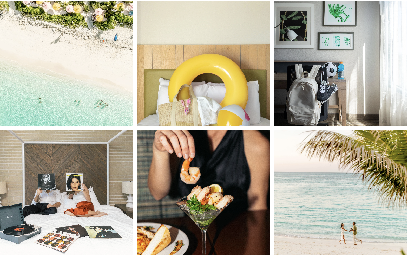 a collage of a woman on a bed