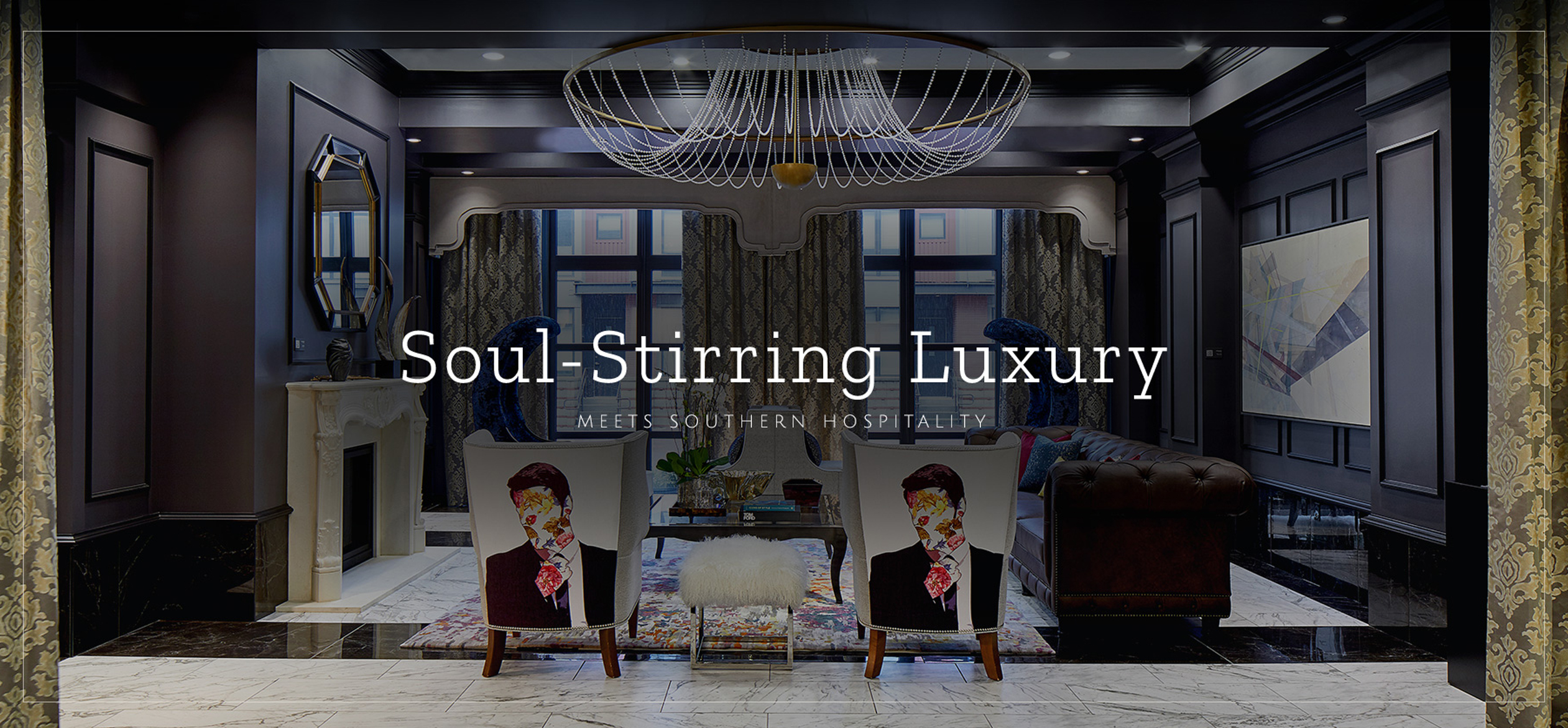 a room with a chandelier and chairs