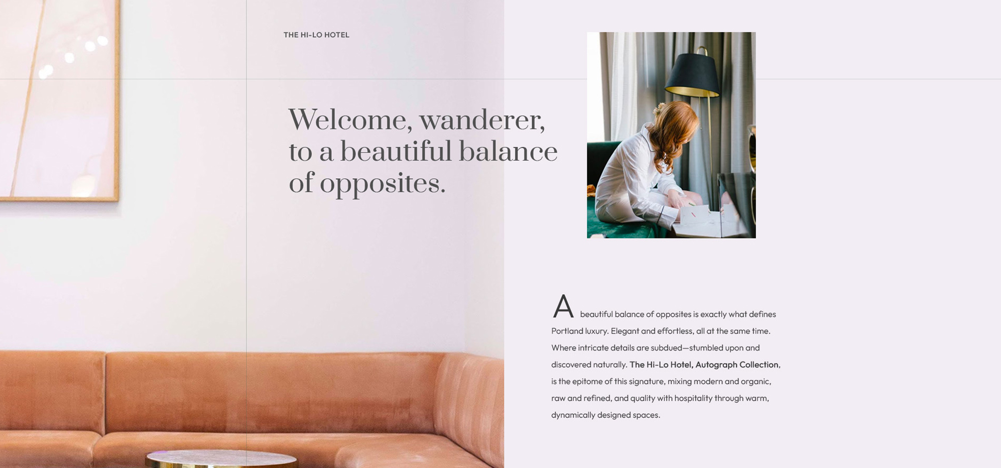 a woman sitting at a table in front of a couch