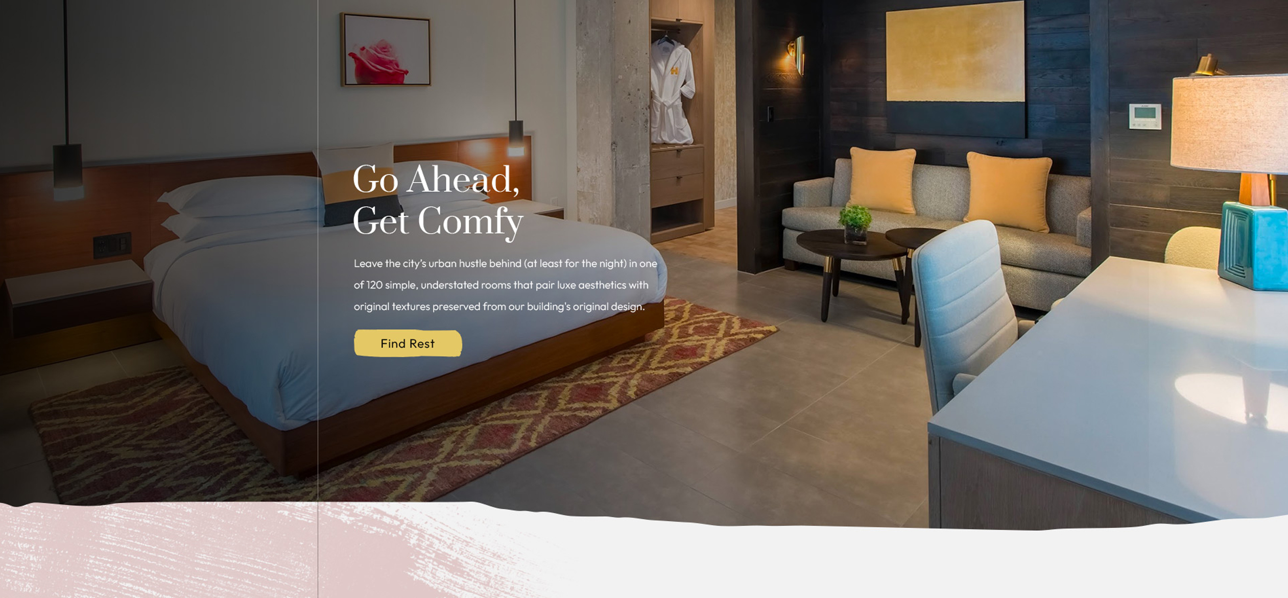 a room with a couch and a table