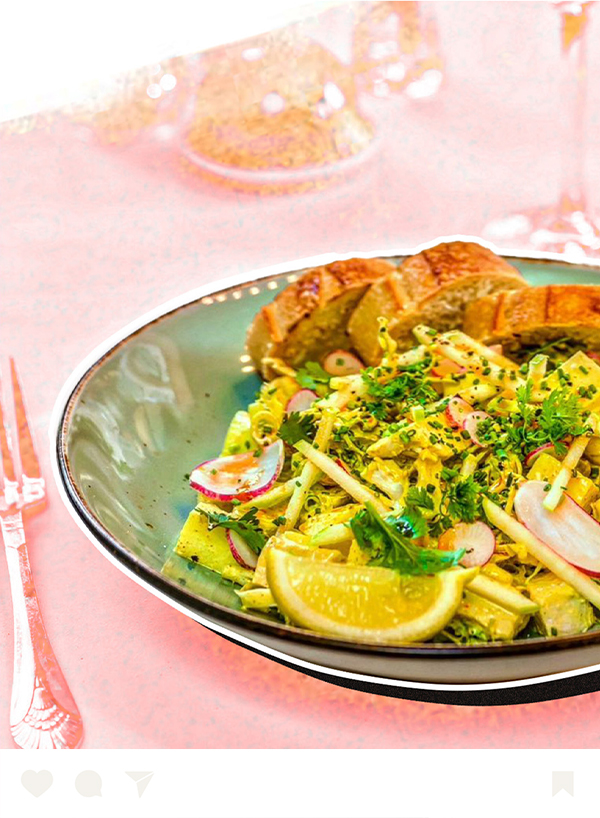 a plate of food on a table