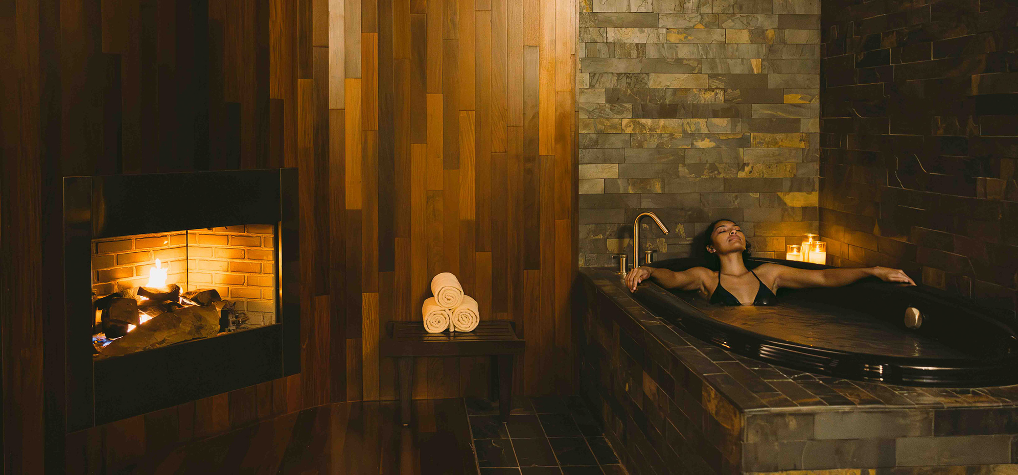 a woman in a bathtub