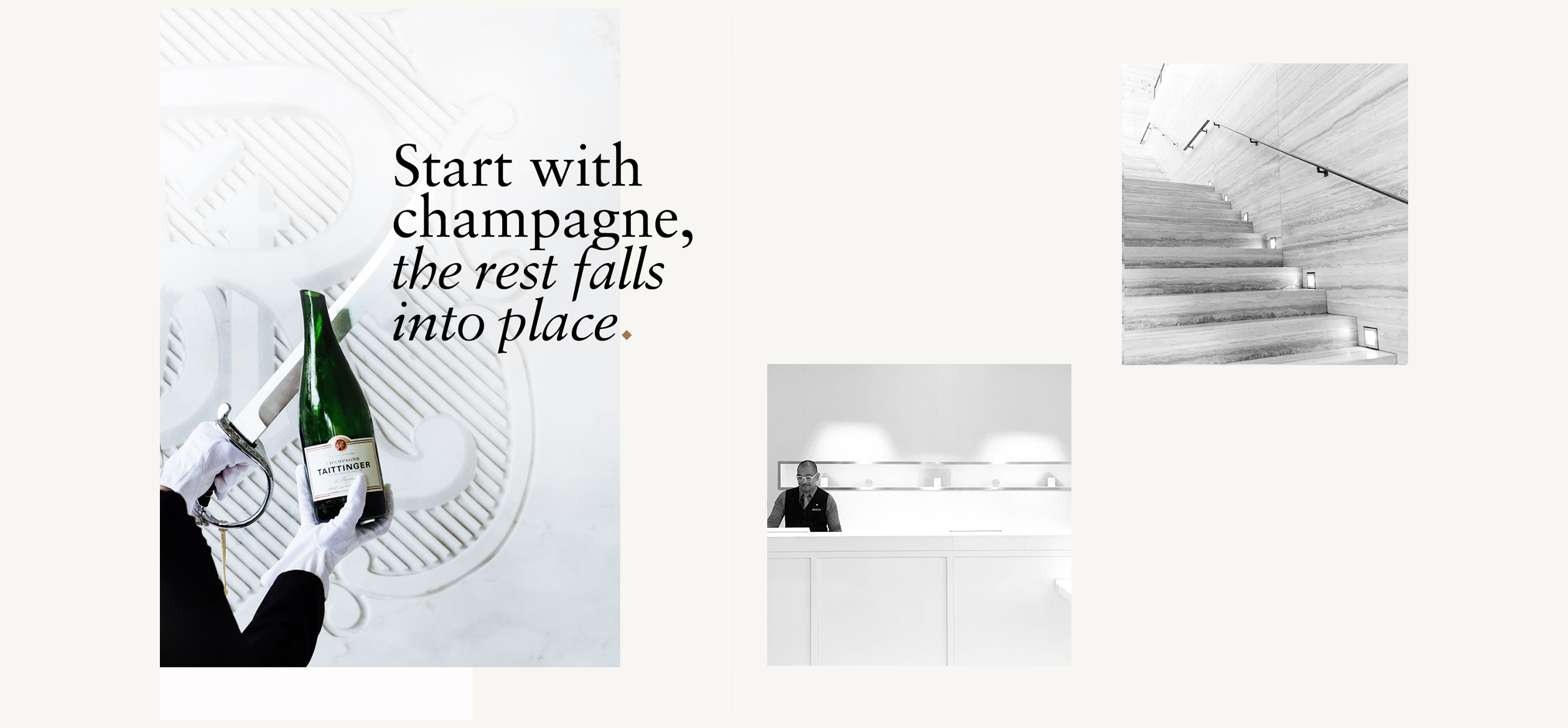 a man standing at a reception desk