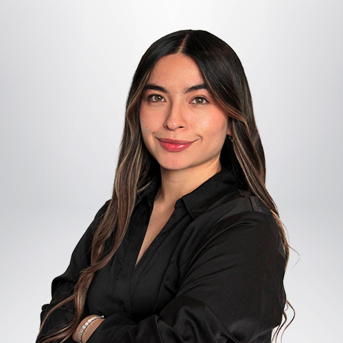 a woman with long hair wearing a black shirt