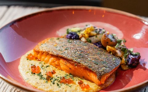 a plate of food on a table