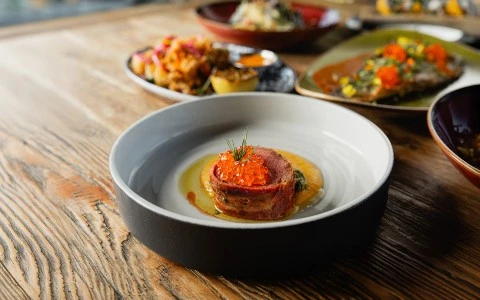 a plate of food on a table