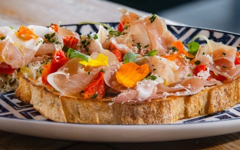 a plate of food on a table