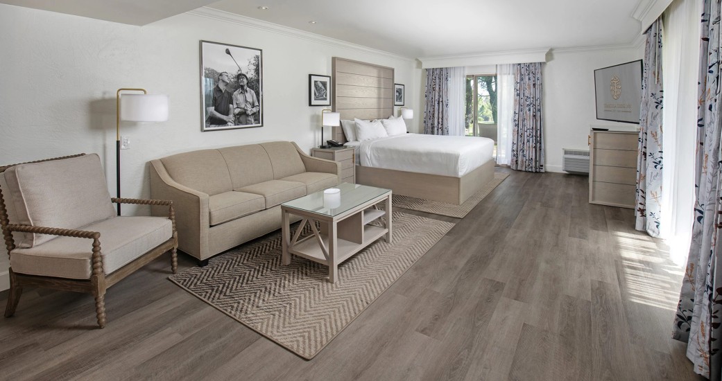 a room with a bed and a couch
