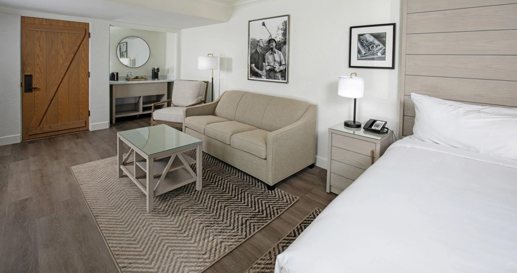 a room with a couch and a table