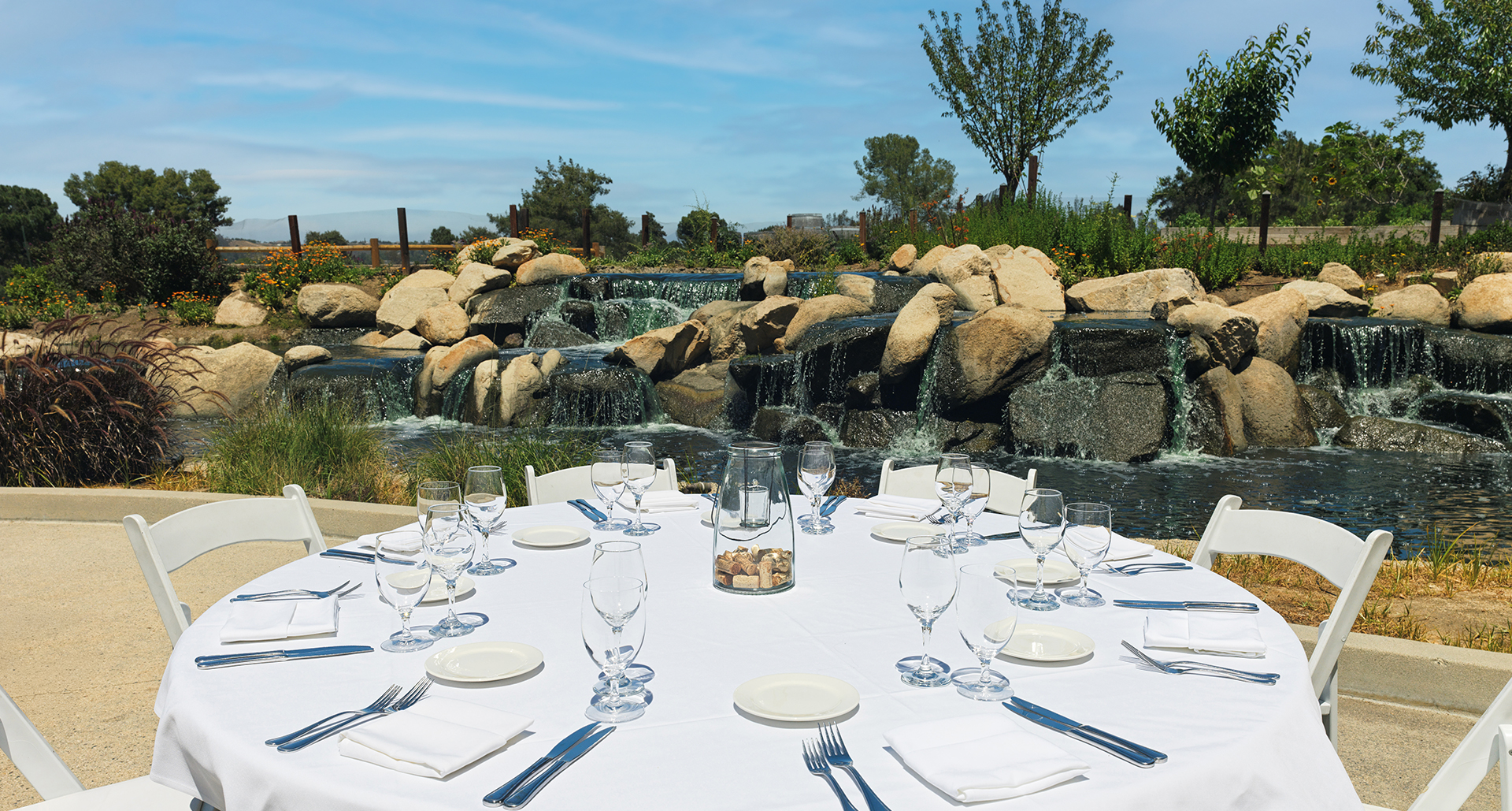 a table set for a dinner