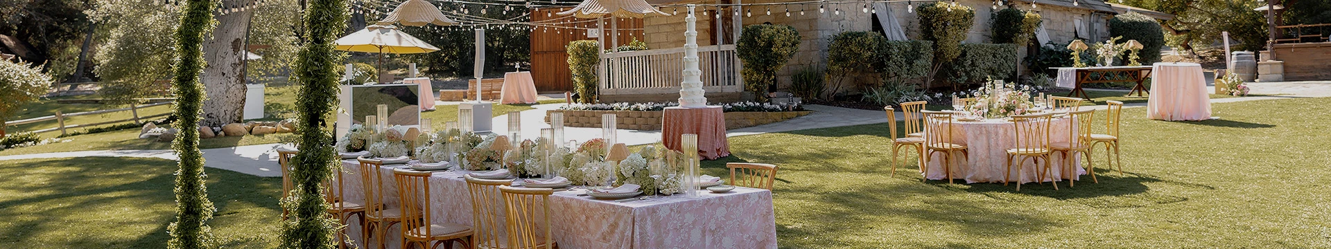 a table set for a wedding reception
