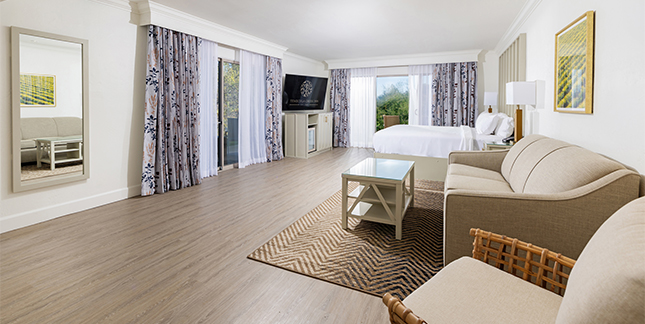 a room with a bed and a television