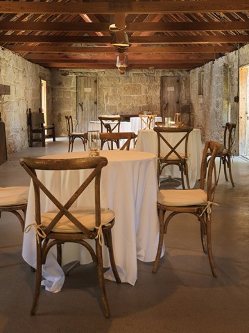 a room with tables and chairs