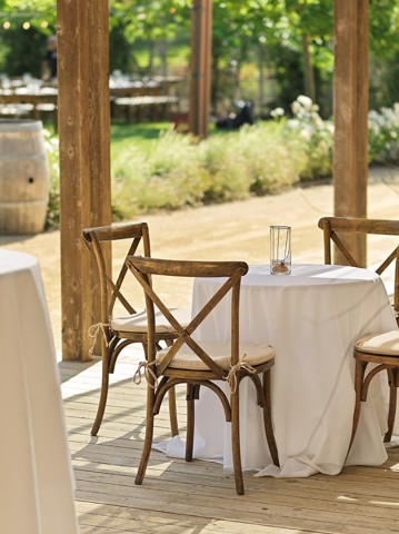 a table and chairs on a patio