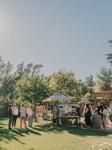 a group of people standing outside